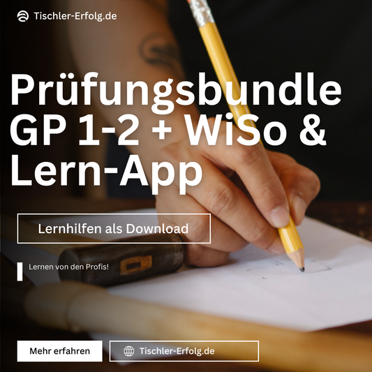 Schreiner-Prüfungs Bundle – Fachtheorie + WiSo & App 🪚