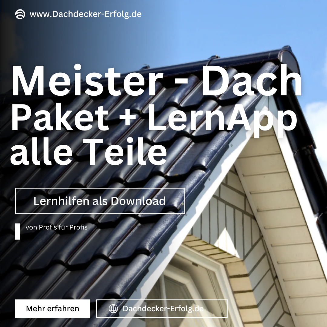 Meisterpaket 2026 Dachdecker – Lern- & Prüfungspaket + App Zugang