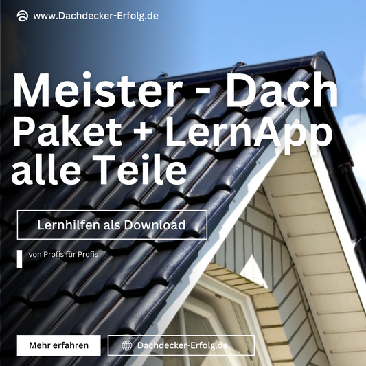 Meisterpaket 2026 Dachdecker – Lern- & Prüfungspaket + App Zugang